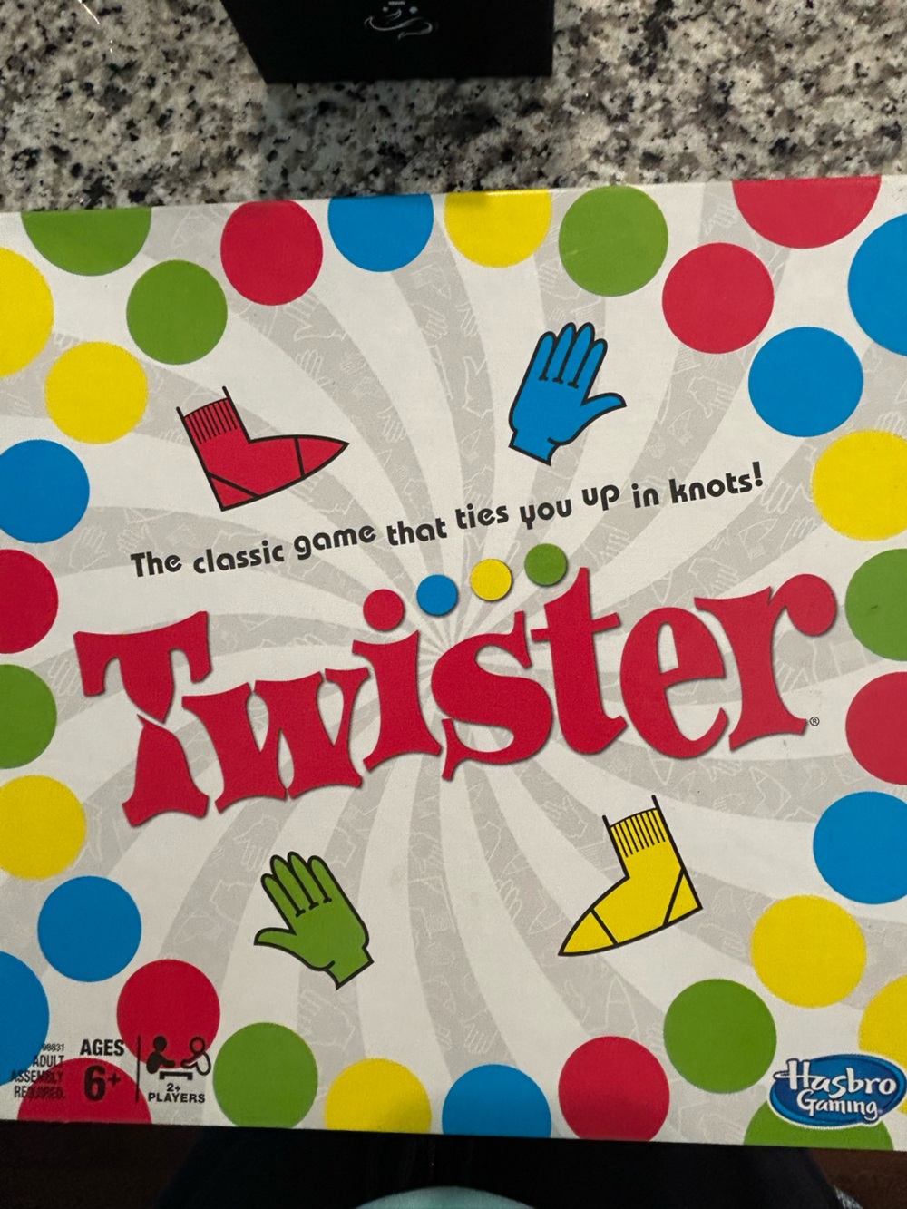 Twister Game Mat with Red, Blue, Yellow, Green Circles